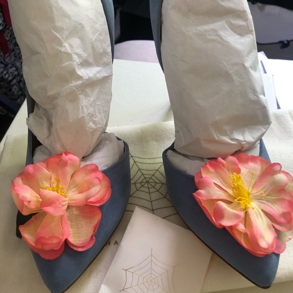 Charlotte Olympia Vamp in Bloom Suede heels - Picture 5 of 5